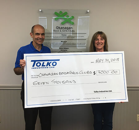 Tolko’s donation helps support Okanagan Boys & Girls Clubs ‘Teen Junction’ Program