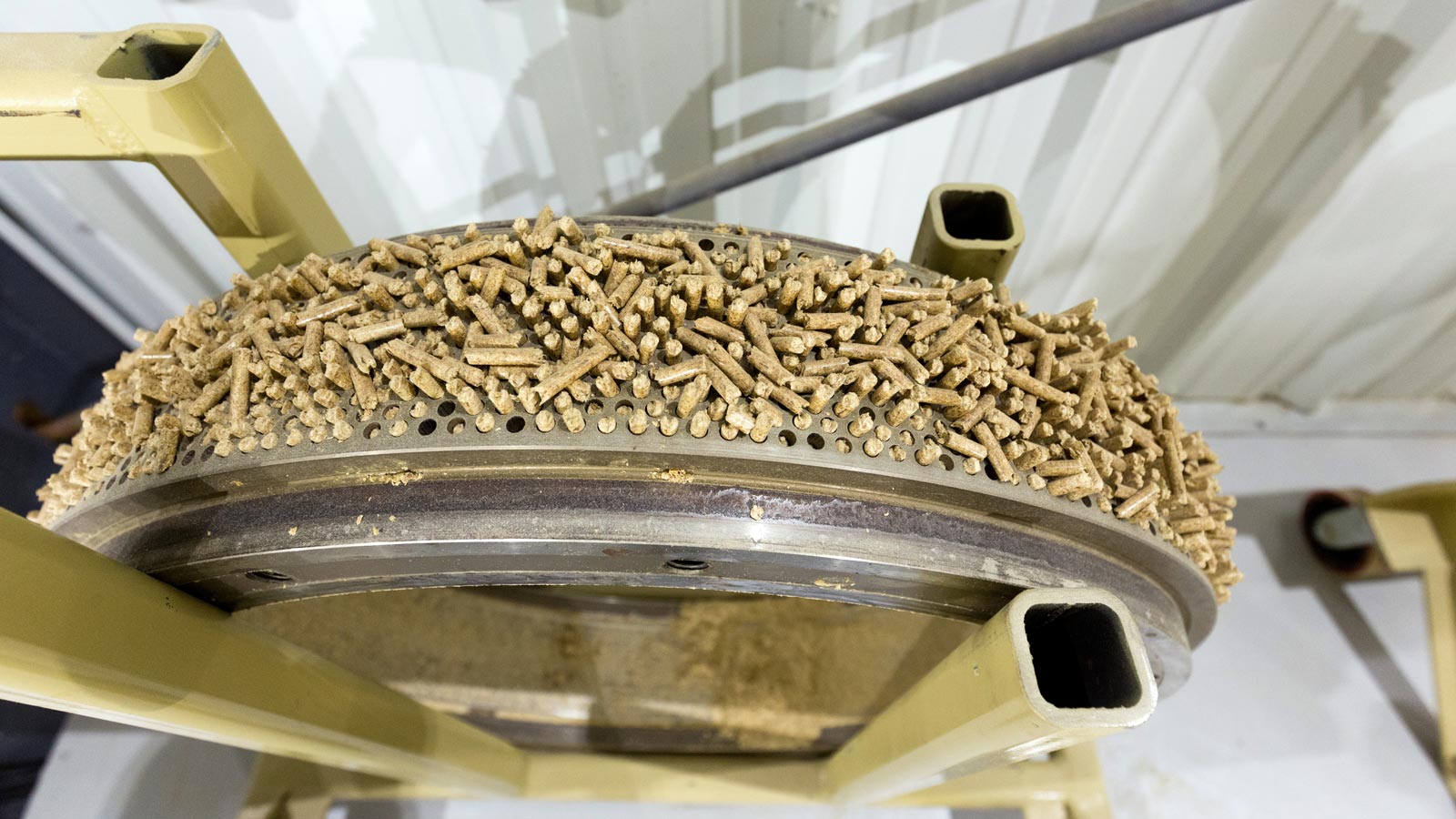 Pellets being produced
