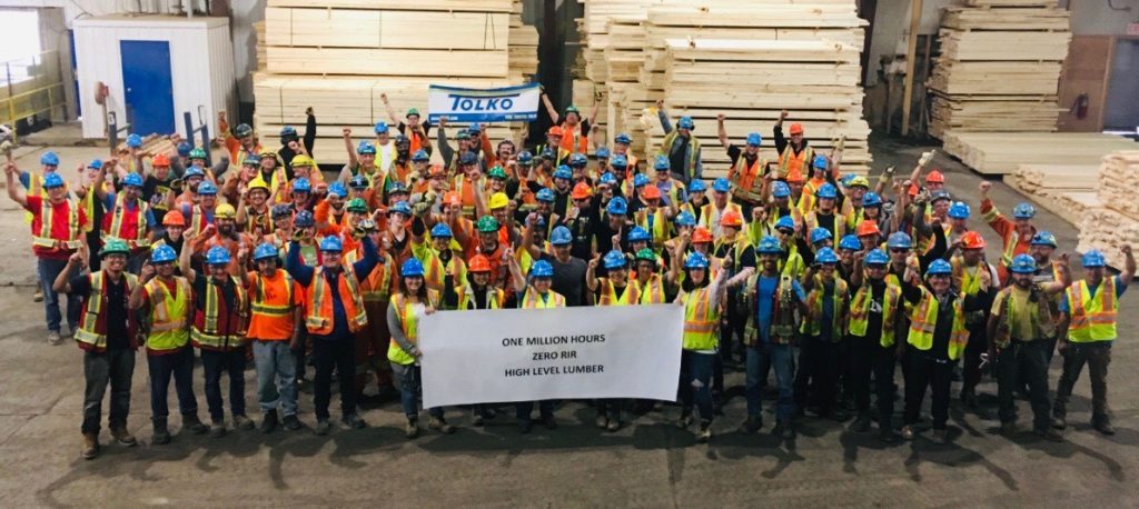 Tolko’s High Level Division reaches historical 1 million hours incident-free
